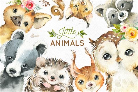 Download Free Watercolor Cute Animals | Set of 24 Cameo